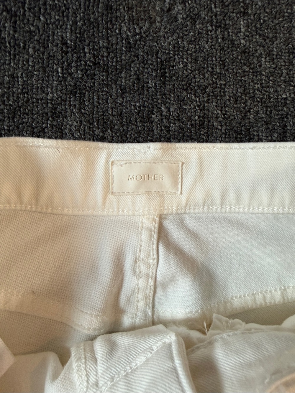 MOTHER The Hustler Ankle Fray Jeans White Size 27 High Rise Raw Hem Cropped - Picture 4 of 9